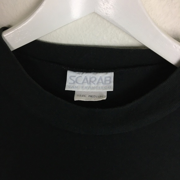 Vintage 80s Scarab San Francisco Cats Cattail Top - Picture 3 of 6